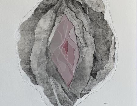 XXIV-01.NB Florigine aux caches gravés 2024 37 x 46 cm