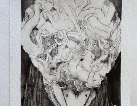 CRANE D AGATHE 9-2024 de nathalie broyelle - Assemblages gravures obsessions